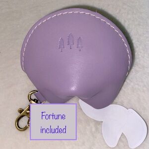 NWOT 🥠 Portland Leather Goods Lavender Fortune Cookie Keychain